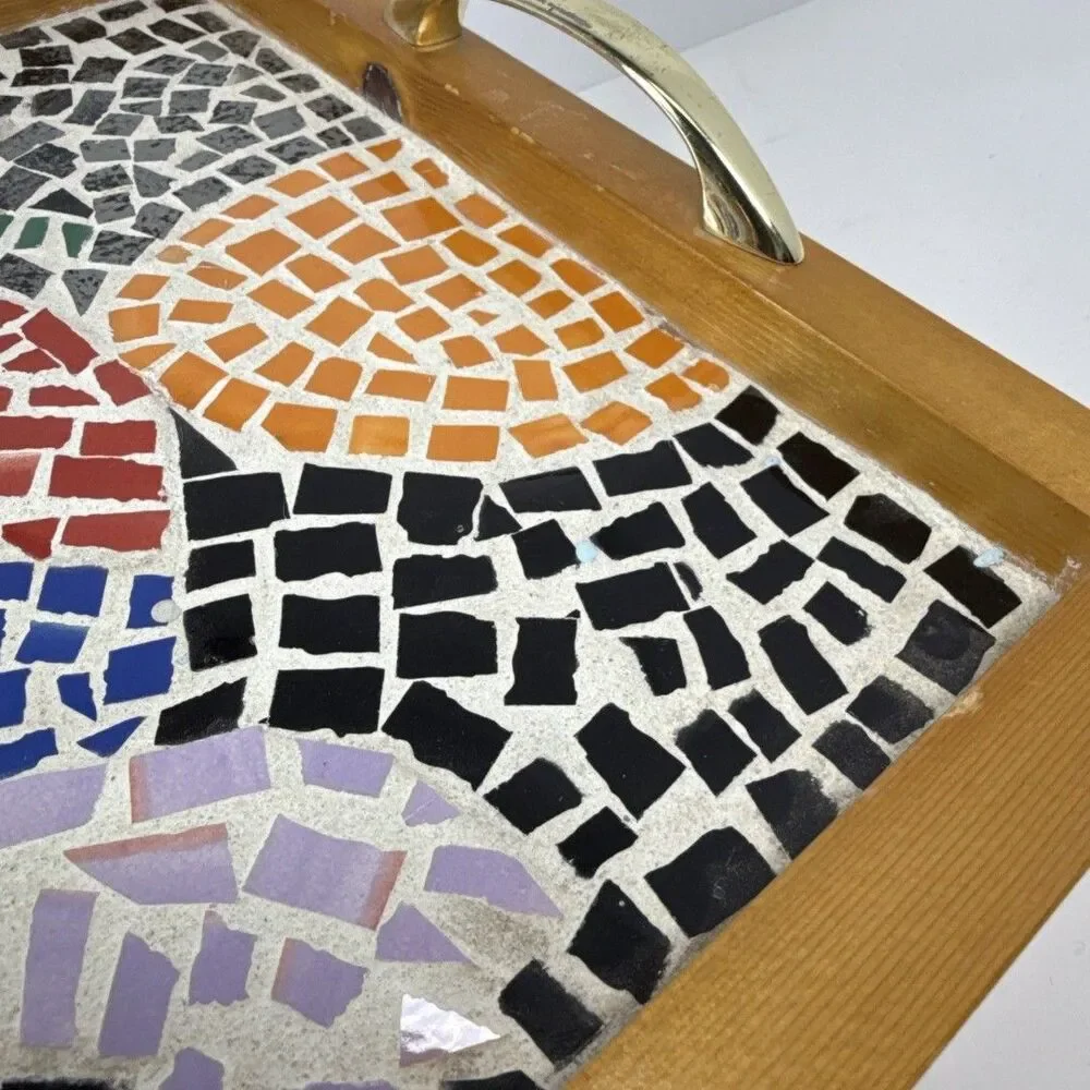 Mosaic Wood Serving Tray - 10.25in x 14.5in